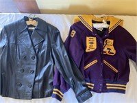 Women’s leather jacket and Angola H.S. letter