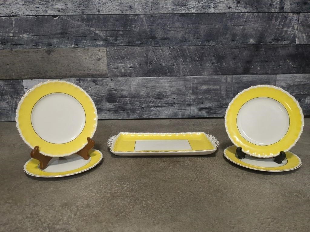 Grindley made in England yellow china plates