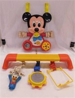 1984 Mickey Mouse crib toy - Minnie Mouse rattle -
