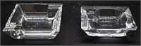 Pair of Vintage Glass Crystal Ash Trays
