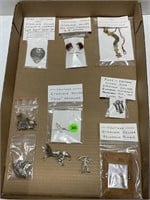 STERLING SILVER & OTHER JEWELRY & WATCH FOB ITEMS
