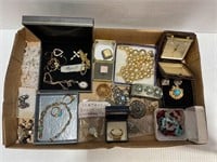 LARGE FLAT OF ESTATE JEWELRY