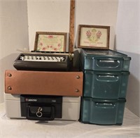 Fire Proof Safe, Typewriter, Storage Containers