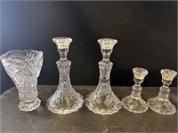 Candlestick holders and vase- matching!