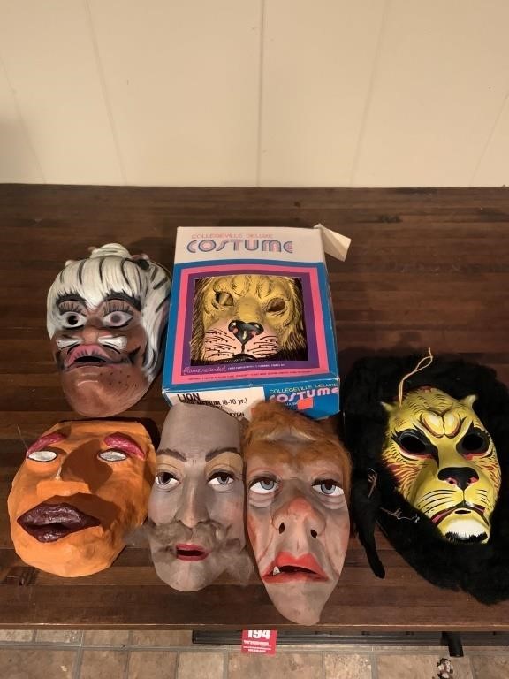 6 vintage Halloween masks