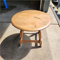 Round low wooden table