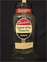 Vintage Bensons English Toffee Glass jar