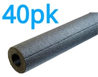 40pk 6ft Pipe Insulation, 7/8"ID x 1/2"W Semi Slit
