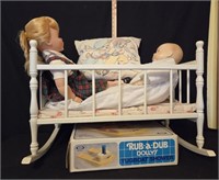 Baby Dolls, Crib, Rub A Dub Tugboat Shower& Pillow