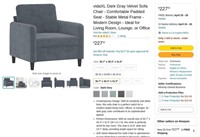 B8704  vidaXL Velvet Sofa Chair, 30.7" x 30.3" x 3