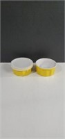 Pair of Yellow Porcelain Sauce Bowls/Ramekins,