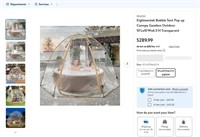 B2225  Alvantor Bubble Tent 10'x10'x6.5' Transpare