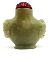 Chinese Qing Dynasty Hetian Jade Carved Double