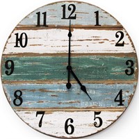 Wall Charmers Rustic Wall Clock, Real Wood with