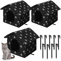 3 Pcs Cat Houses for Outdoor Stray Cats Shelter