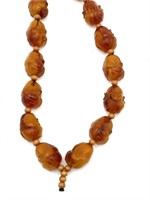 amber necklace budda hard carving