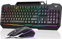AULA Gaming Keyboard, 104 Keys, RGB, Black