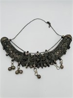 Antique Yemen Silver Crescent Wedding Necklace