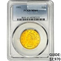 1881 $10 Gold Eagle PCGS MS61