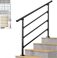 Black Steel Handrail Bracket, Fits 3-4 Steps