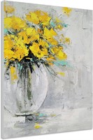 Yellow Flower Wall Art - Hand Painted 40x30IN