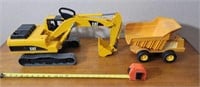 Cat Backhoe and Fisher Price Dump Truck