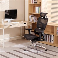 $190  Mesh Office Chair, 4D Headrest, Black