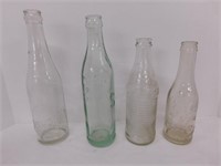 2 blob top glass bottles: Edward Rutland &