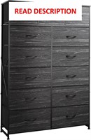 $110  WLIVE Tall 13-Drawer Dresser  Charcoal Black