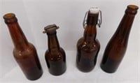 4 blob top bottles: Fox Head - Waukesha -