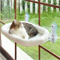 AMOSIJOY Cat Perch  Solid Metal  White  Large