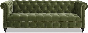 88 Tufted Chesterfield Sofa  Olive Green
