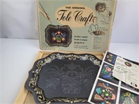 Vintage Paint it Yourself black metal tray