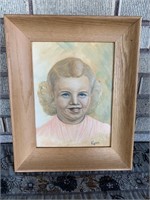 1963 painted portrait of child