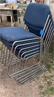 (6) Padded Stacking Metal Chairs