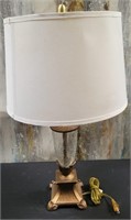 11 - 27IN METAL AND GLASS TABLE LAMP