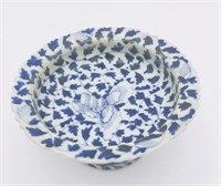 Chinese Tazza Pedestal Footed Dish Bowl Blue White