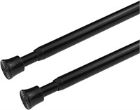 Small Spring Tension Rod 28 - 40in Black 1 Pcs