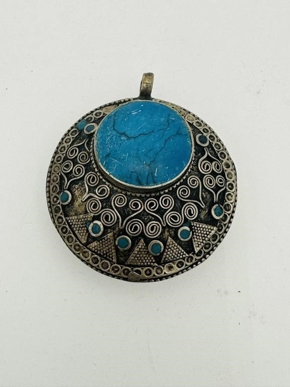 Vintage Middle Eastern Coin Metal Silver pendant