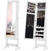 N4880  Costway Mirrored Jewelry Cabinet, Ring Stan