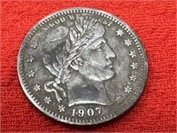 1907-O Barber Silver Quarter