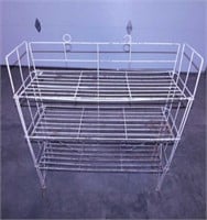 Vintage wire 3 shelf store display / plant stand,