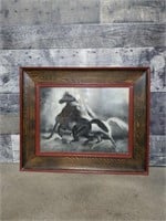 Spirited horses print framed
