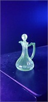 Vintage UV 365 NM Clear Glass Oil Cruet with Ice