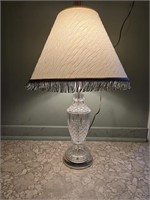 Vintage Waffle Etch Cut Patterned Glass Lamp