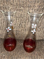 2 Handpainted Vases