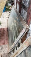 (2) Sliding Door Glass w/Wood Frames, 36" x 80"