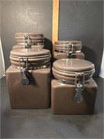 Martha Stewart Square Canisters Chocolate Brown