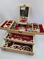 Jewelry box and assorted jewelry pieces