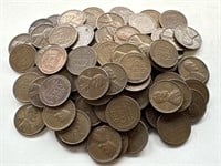 100 Un Searched Wheat Pennies